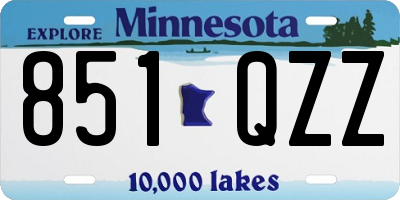 MN license plate 851QZZ