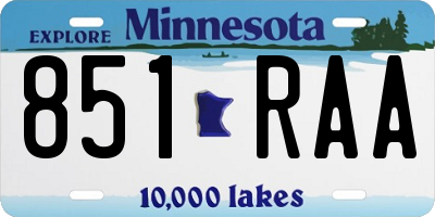 MN license plate 851RAA