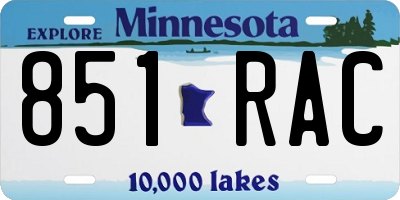 MN license plate 851RAC