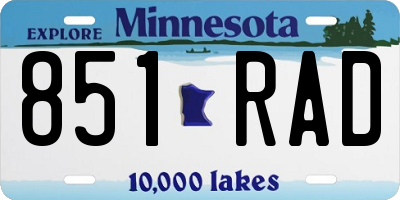 MN license plate 851RAD