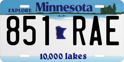 MN license plate 851RAE