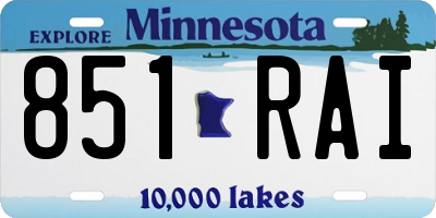 MN license plate 851RAI