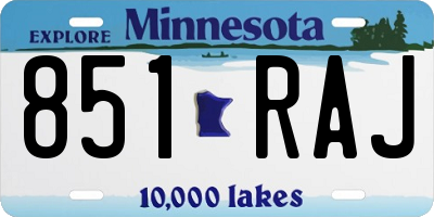 MN license plate 851RAJ