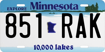 MN license plate 851RAK