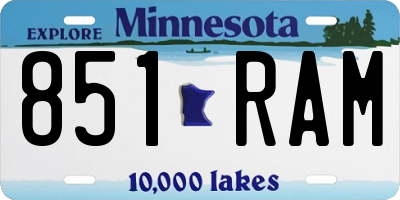 MN license plate 851RAM