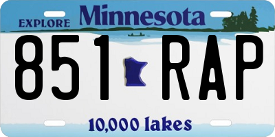 MN license plate 851RAP