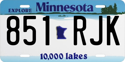 MN license plate 851RJK