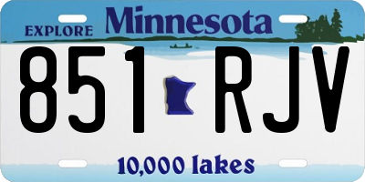 MN license plate 851RJV