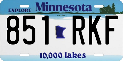 MN license plate 851RKF