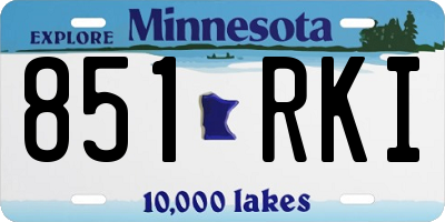 MN license plate 851RKI