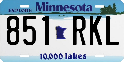 MN license plate 851RKL