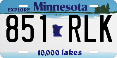 MN license plate 851RLK