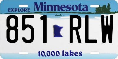 MN license plate 851RLW