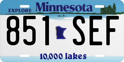 MN license plate 851SEF