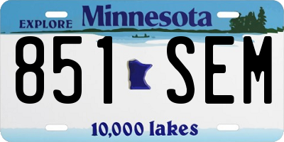 MN license plate 851SEM