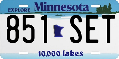 MN license plate 851SET