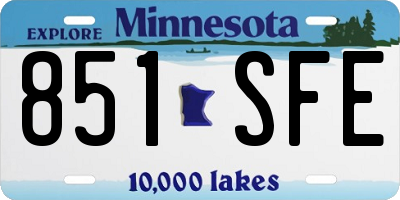 MN license plate 851SFE