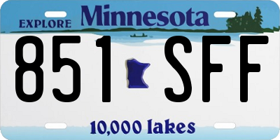 MN license plate 851SFF