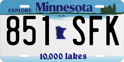 MN license plate 851SFK