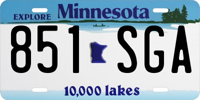 MN license plate 851SGA