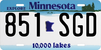 MN license plate 851SGD