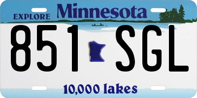 MN license plate 851SGL