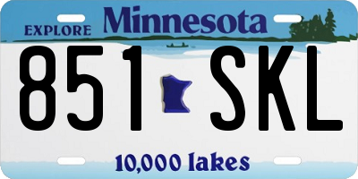 MN license plate 851SKL