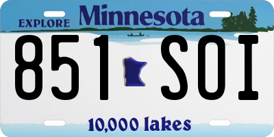 MN license plate 851SOI