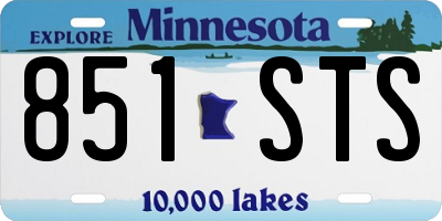 MN license plate 851STS