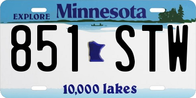MN license plate 851STW