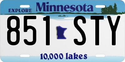 MN license plate 851STY
