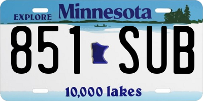 MN license plate 851SUB