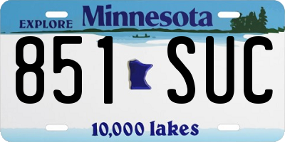 MN license plate 851SUC