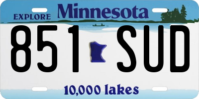 MN license plate 851SUD