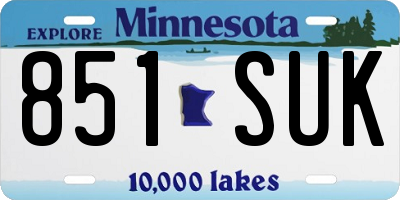 MN license plate 851SUK