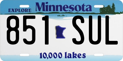MN license plate 851SUL