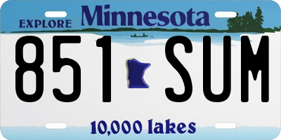 MN license plate 851SUM