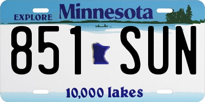 MN license plate 851SUN