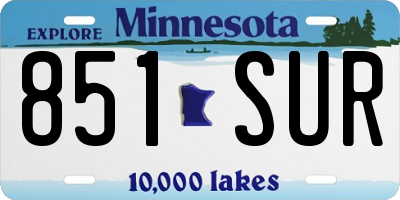 MN license plate 851SUR
