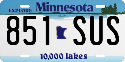 MN license plate 851SUS