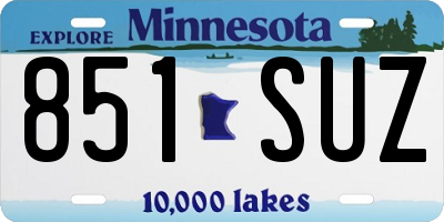 MN license plate 851SUZ