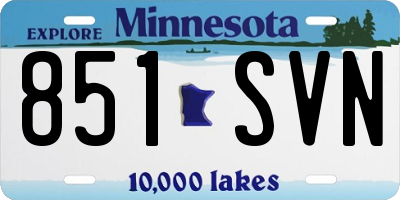 MN license plate 851SVN