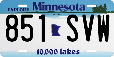 MN license plate 851SVW