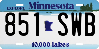 MN license plate 851SWB