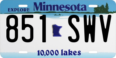 MN license plate 851SWV