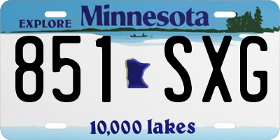 MN license plate 851SXG