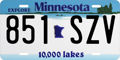 MN license plate 851SZV