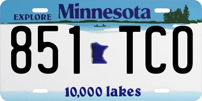 MN license plate 851TCO
