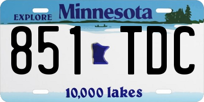 MN license plate 851TDC