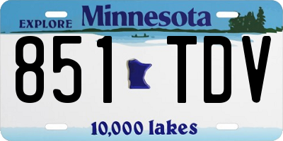 MN license plate 851TDV
